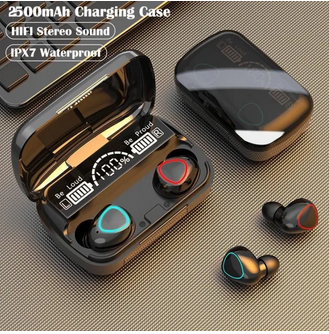 Original M10 & M90 TWS Wireless Earphones Touch Control 5.1 with power bank charger Headset Waterproof 9D Hifi Quality Earbuds 2000mAh Stereo Sports Headphones With Microphone