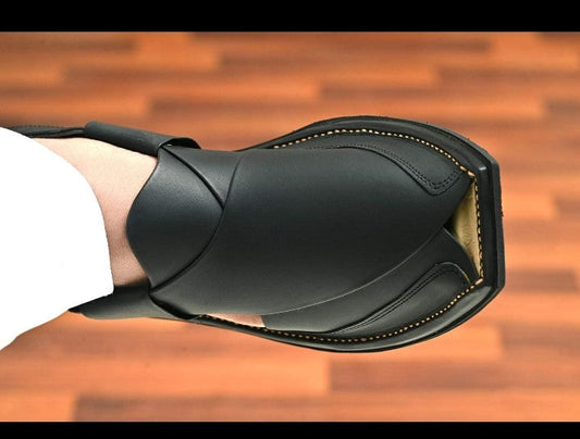 AA Double Sole Black Zalmi Peshawar Chappal  Leather Handmade